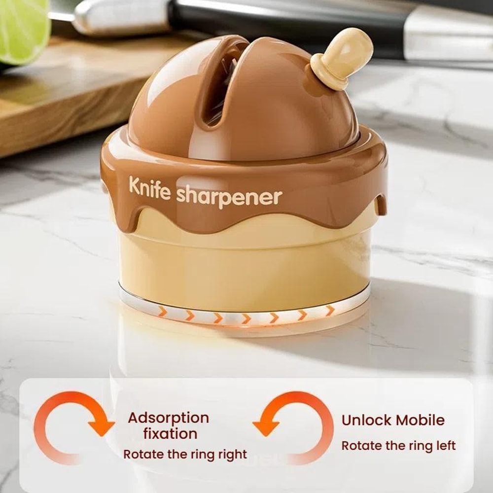 Suction Cup Knife Sharpener For Kitchen Quick V Groove Tungsten Blade Tool 1