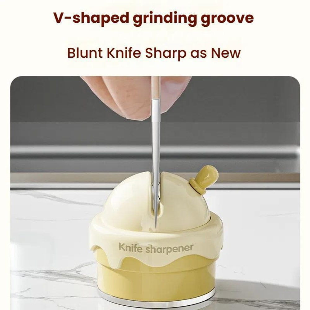 Suction Cup Knife Sharpener For Kitchen Quick V Groove Tungsten Blade Tool 8
