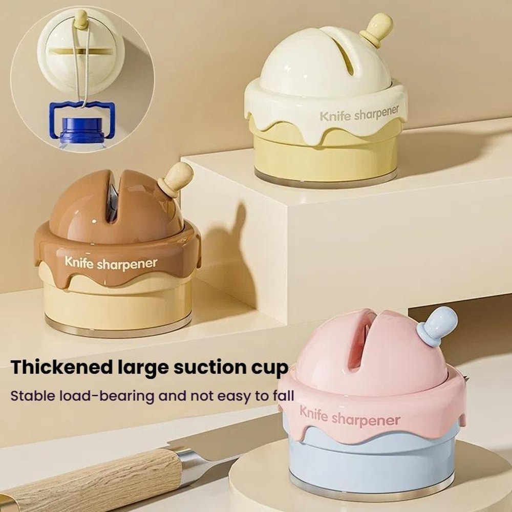 Suction Cup Knife Sharpener For Kitchen Quick V Groove Tungsten Blade Tool 5