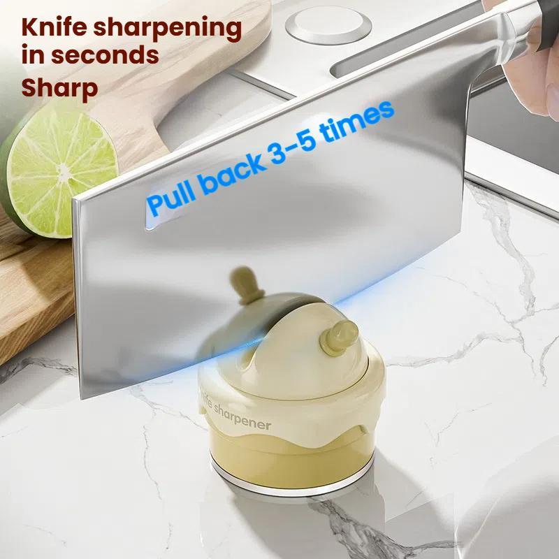 Suction Cup Knife Sharpener For Kitchen Quick V Groove Tungsten Blade Tool 6