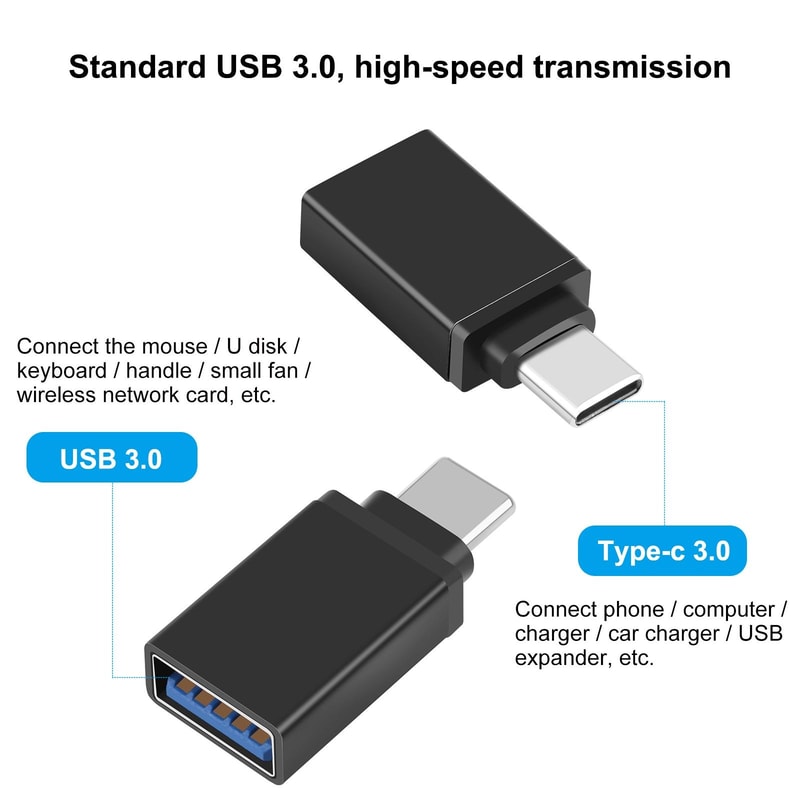 USB C To USB Adapter OTG USB 30 Type C Data Transfer Converter For Fast Sync Device Connectivity 3