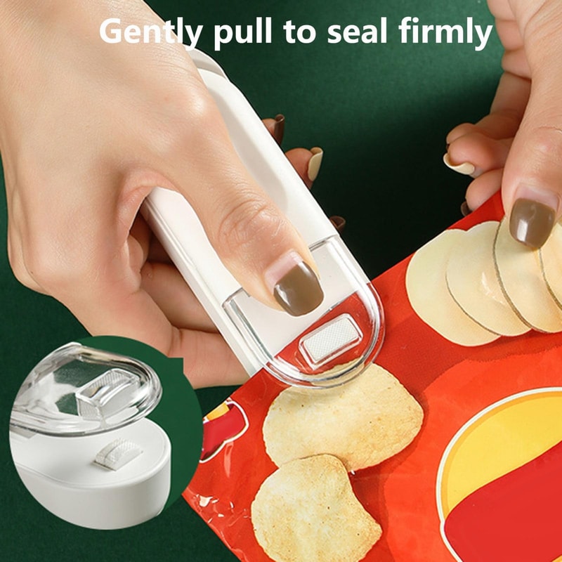 2in1 Mini Vacuum Bag Sealer With Cutter Portable Magnetic Food Sealing Machine 8