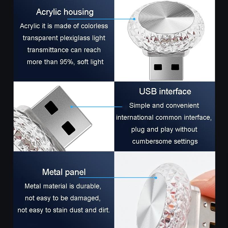 USB Mushroom LED Ambient Light Mini Car Night Lamp For Cozy Interior Decor 5