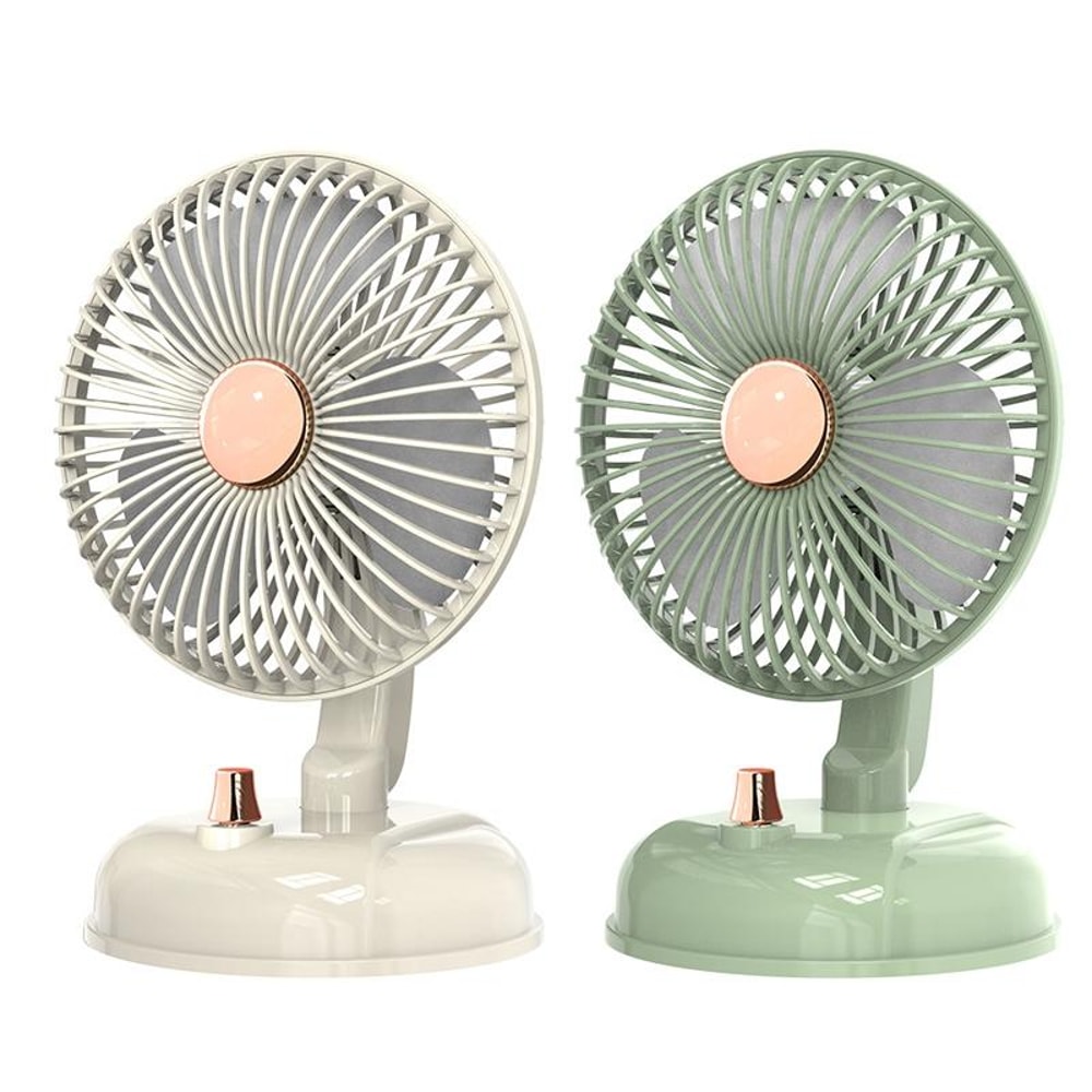 Retro Portable USB Fan With Quiet Oscillation And Adjustable Speed For Desk And Travel 0