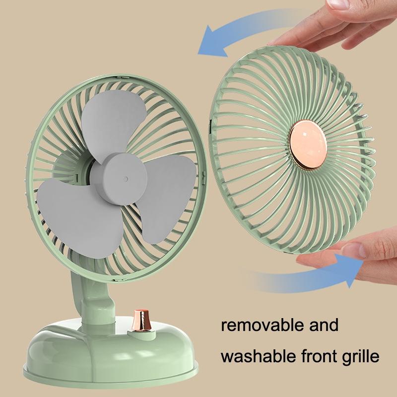 Retro Portable USB Fan With Quiet Oscillation And Adjustable Speed For Desk And Travel 4