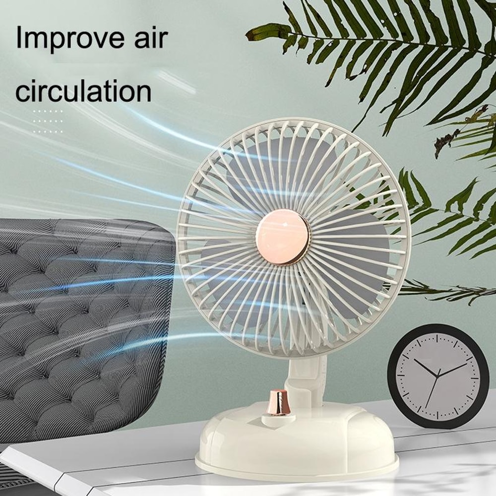 Retro Portable USB Fan With Quiet Oscillation And Adjustable Speed For Desk And Travel 6