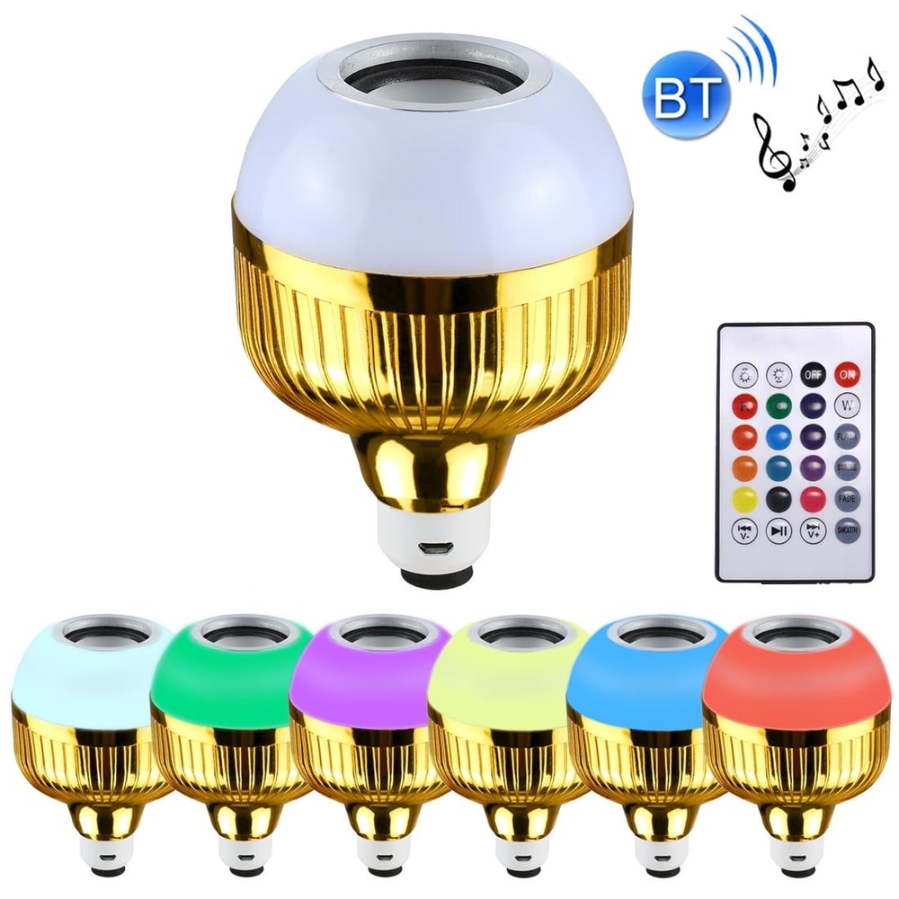 Bluetooth Speaker Light Bulb 12W Smart LED Music Lamp With Remote Control 1