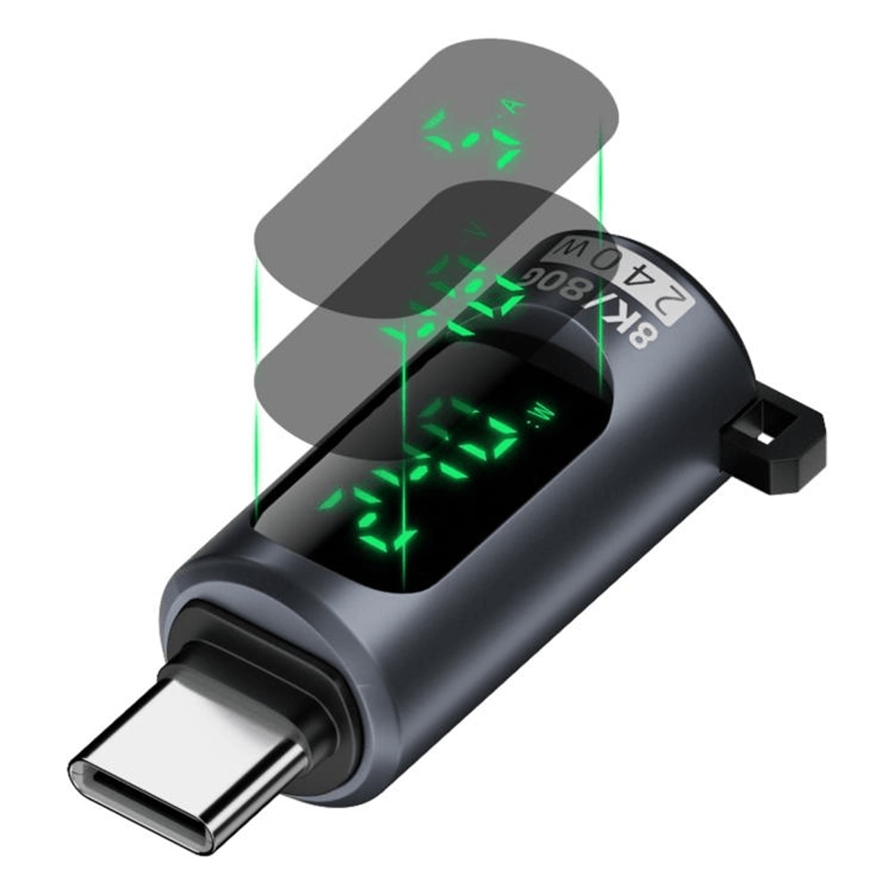 240W USB C To USB C Adapter With Display Fast Charging Data Cable Converter 13