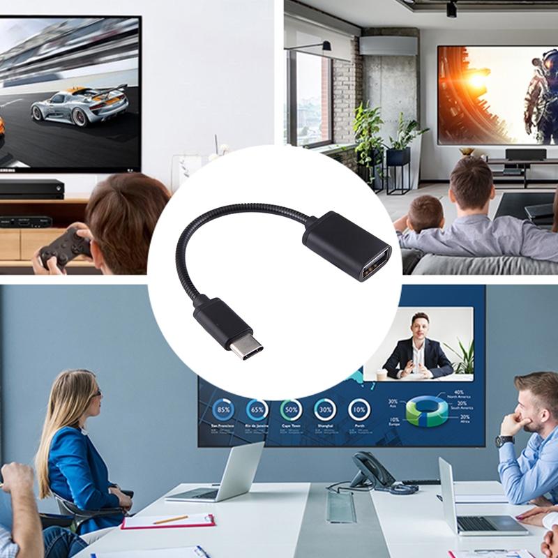 USB C OTG Adapter Cable Metal USB To USB C Male Fast Data Transfer Charger 7