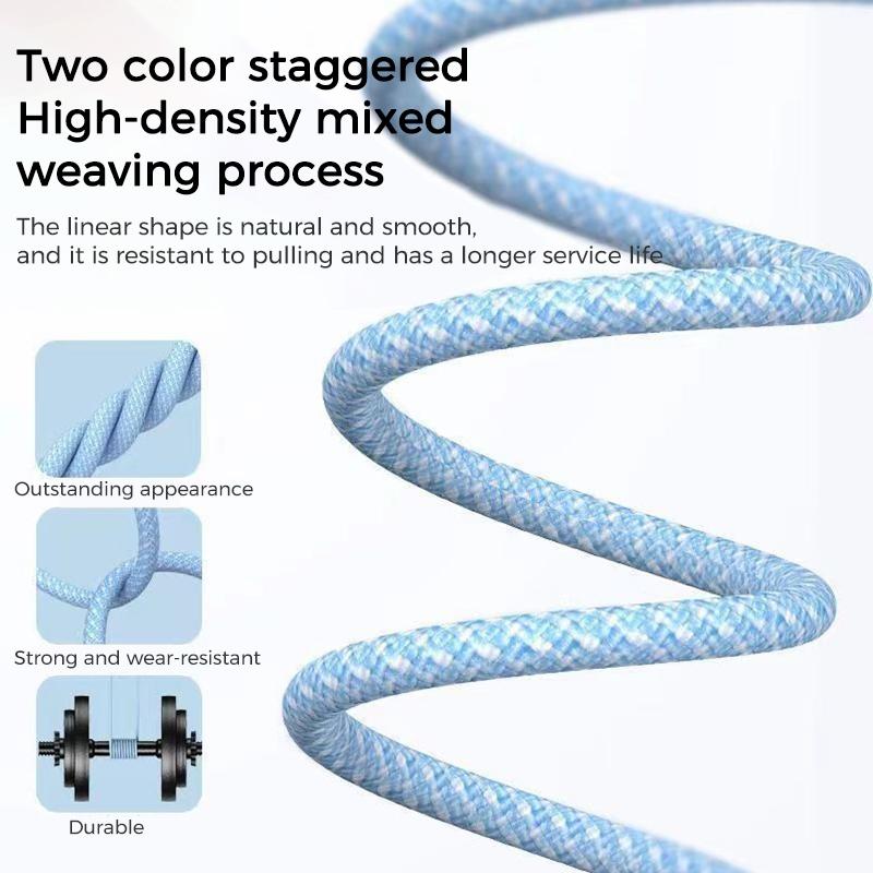 Macaron Braided USB C To USB C Cable Fast Charging 20W Durable Type C Data Sync Cable 3