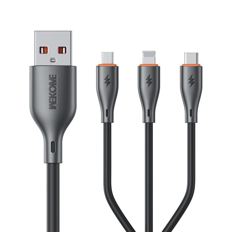 3 In 1 Fast Charging Cable 66W Universal Multi Charging Cable USB To Type C Lightning Micro 4