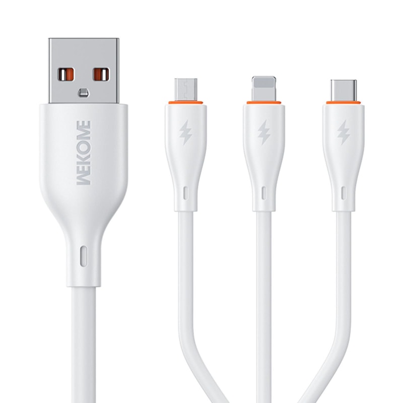 3 In 1 Fast Charging Cable 66W Universal Multi Charging Cable USB To Type C Lightning Micro 3
