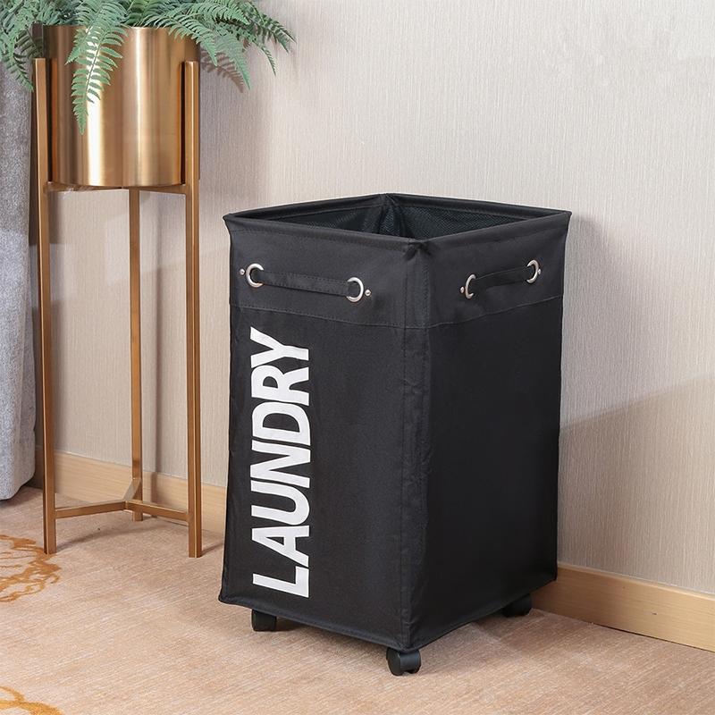 Foldable Laundry Basket With Wheels Waterproof Laundry Hamper Organizer Bin 0