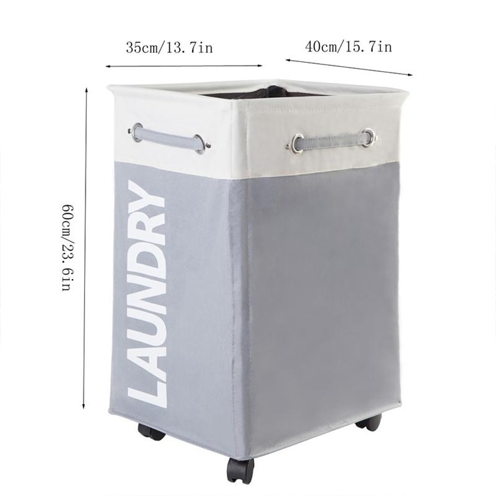 Foldable Laundry Basket With Wheels Waterproof Laundry Hamper Organizer Bin 1