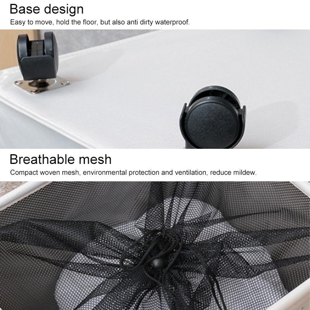 Foldable Laundry Basket With Wheels Waterproof Laundry Hamper Organizer Bin 3