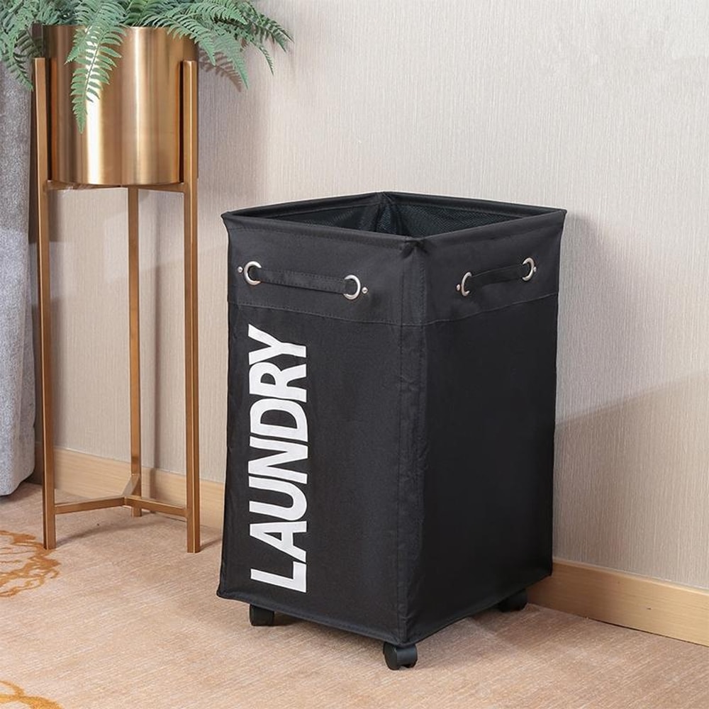 Foldable Laundry Basket With Wheels Waterproof Laundry Hamper Organizer Bin 6