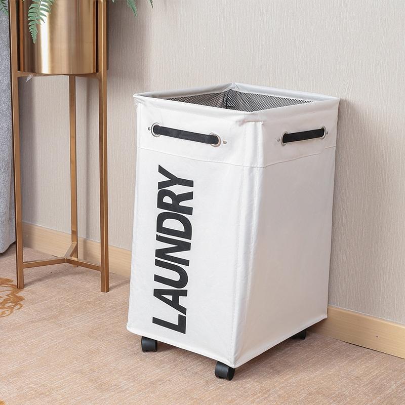 Foldable Laundry Basket With Wheels Waterproof Laundry Hamper Organizer Bin 8