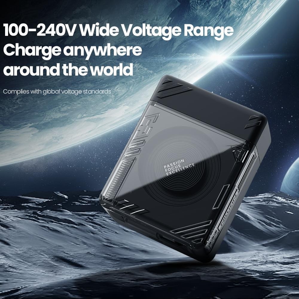 IceCore 65W GaN Fast Charger With Retractable USB C Cable Dual Port Power Adapter 7