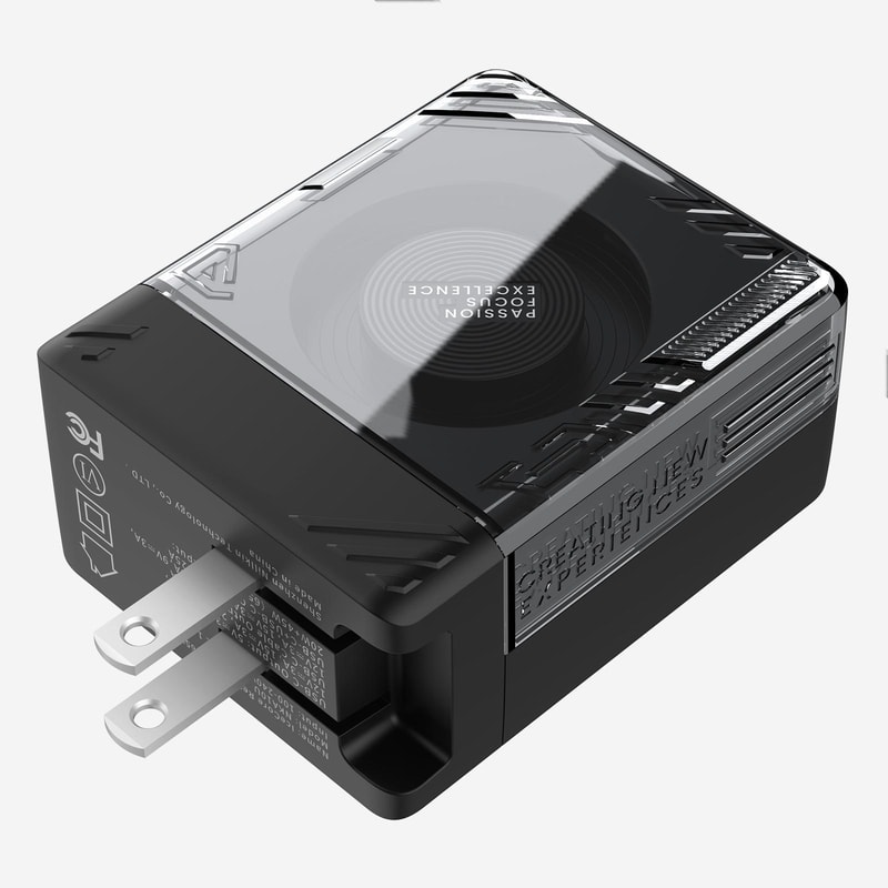 IceCore 65W GaN Fast Charger With Retractable USB C Cable Dual Port Power Adapter 14