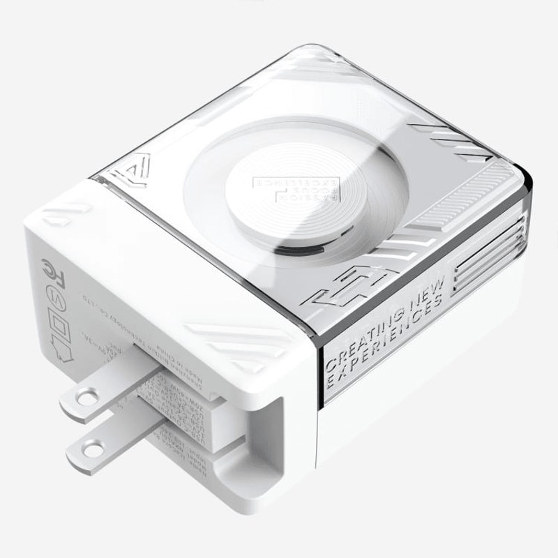 IceCore 65W GaN Fast Charger With Retractable USB C Cable Dual Port Power Adapter 2