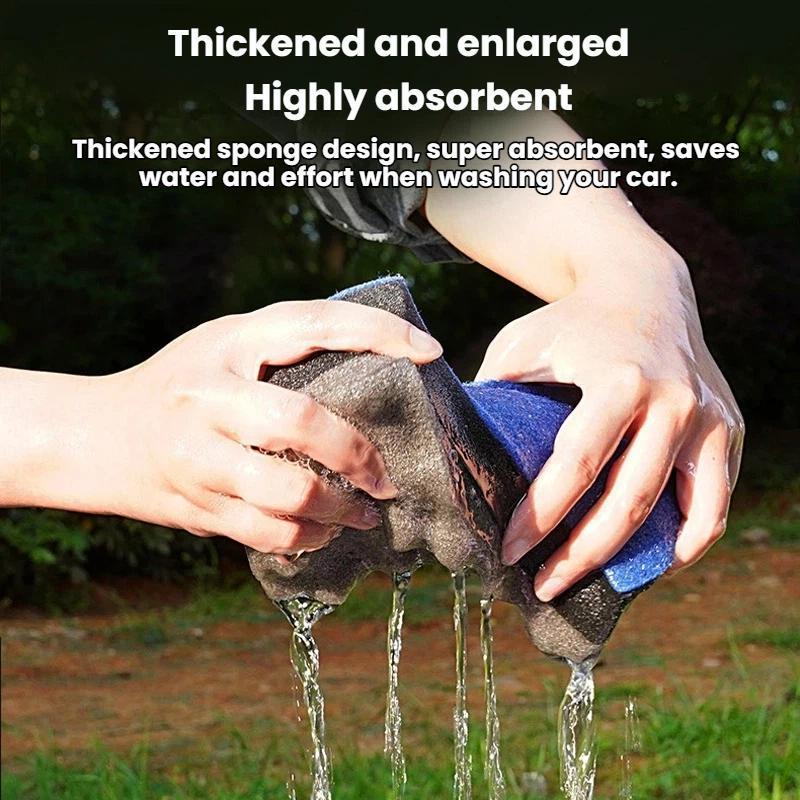 Three Layer High Density Car Wash Sponge with Wave Scrub Design for Effortless Cleaning