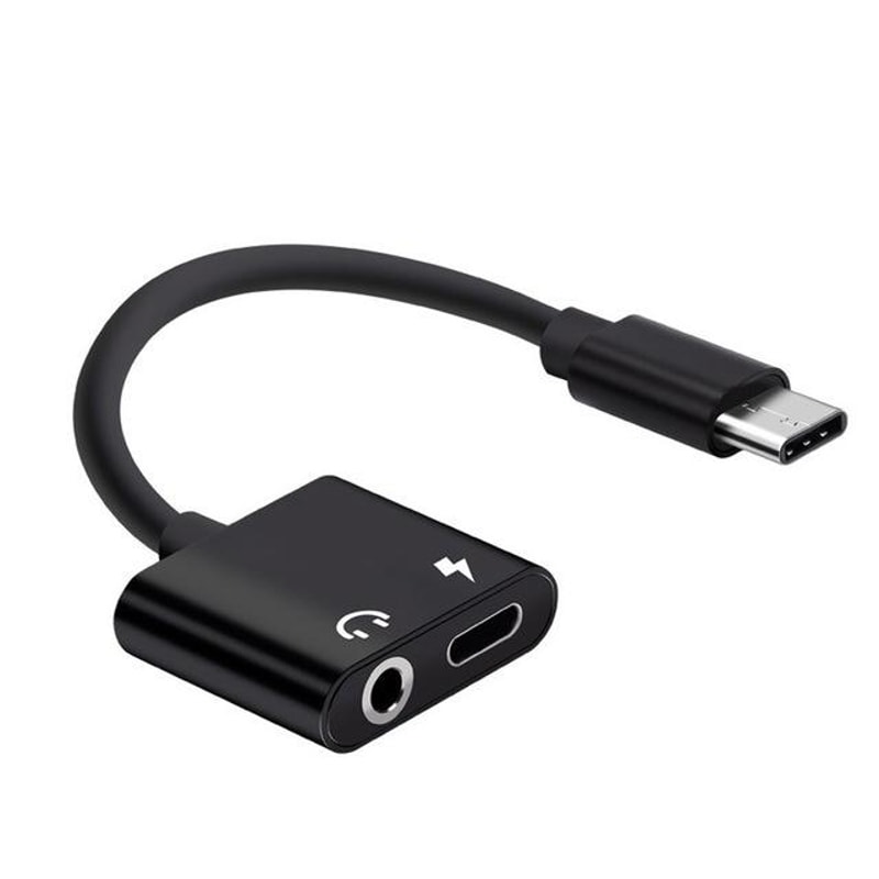 USB C To Adapter With Charging 2 In 1 Audio Splitter Cable For Type C Phones 9
