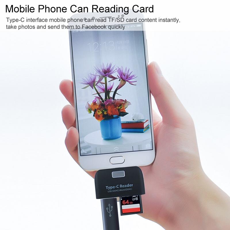 USB C Card Reader Hub With SD TF Support And USB Adapter Multi Port Type C Reader 7