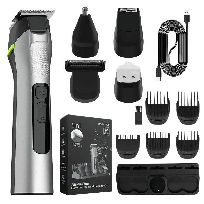Grooming Kit Rechargeable Hair Clipper With Waterproof Nose Trimmer 11