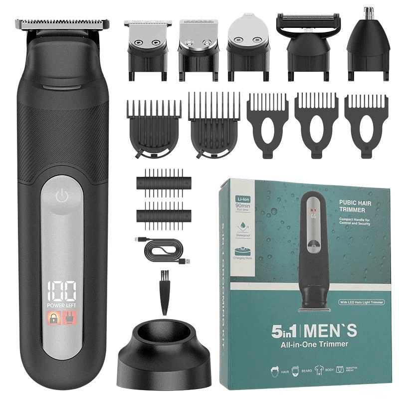 Grooming Kit Rechargeable Hair Clipper With Waterproof Nose Trimmer 13