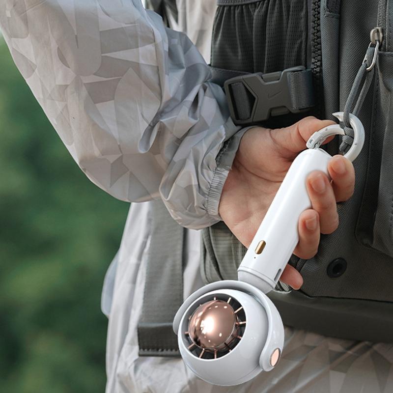 Portable Mini Fan With Carabiner Clip USB Rechargeable Handheld Fan For Outdoor Desk Use 3