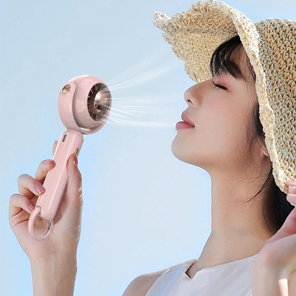 Portable Mini Fan With Carabiner Clip USB Rechargeable Handheld Fan For Outdoor Desk Use 1