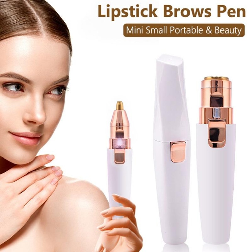 Electric Eyebrow Trimmer Facial Hair Remover For Women USB Rechargeable With LED Light 1
