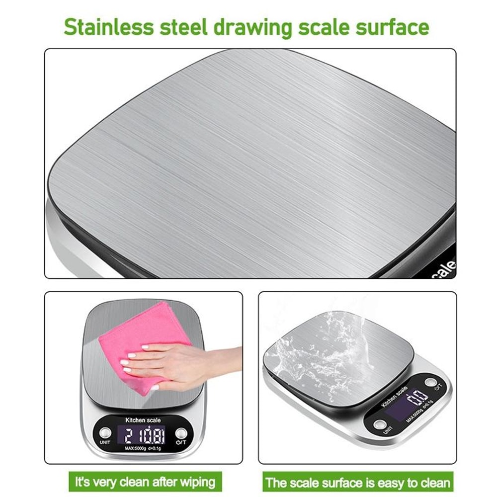 High Precision Digital Kitchen Scale With LCD Display Multi Unit Food And Jewelry Weighing 8
