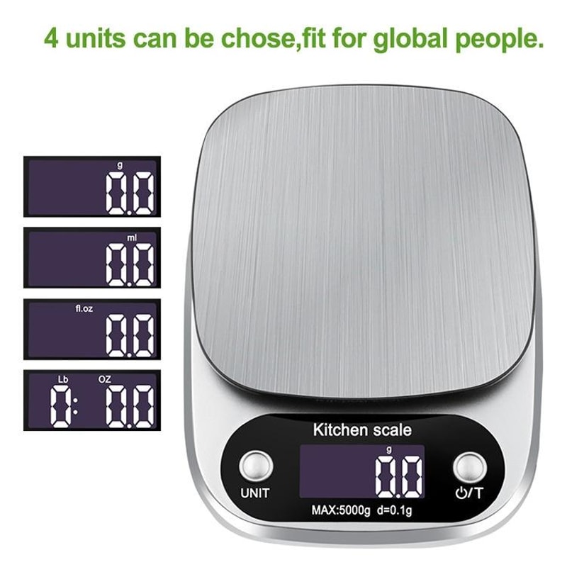 High Precision Digital Kitchen Scale With LCD Display Multi Unit Food And Jewelry Weighing 3