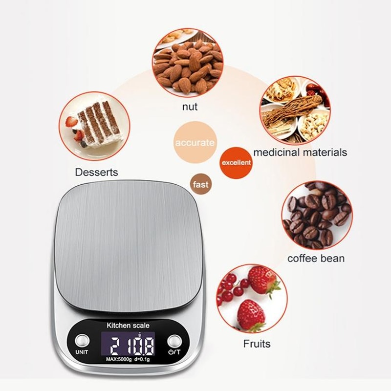 High Precision Digital Kitchen Scale With LCD Display Multi Unit Food And Jewelry Weighing 4