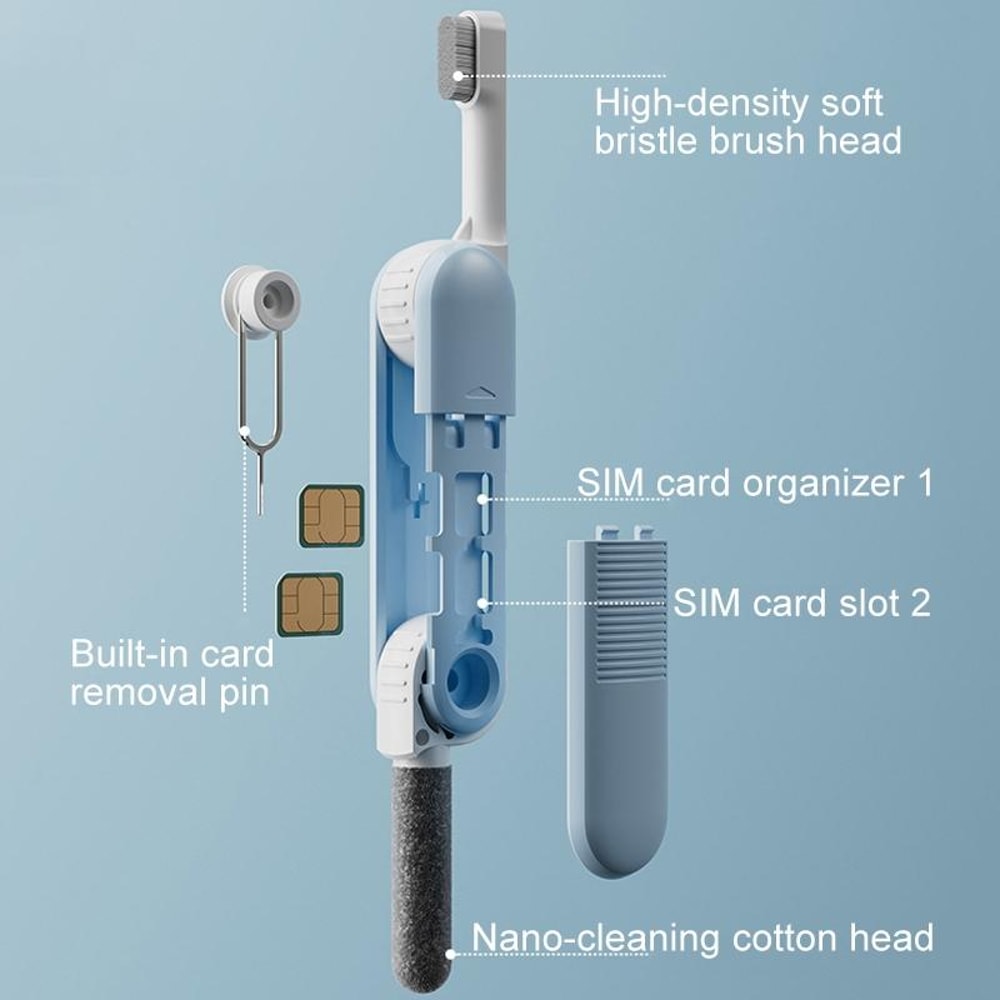 MultiFunction Earbud Cleaning Kit With SIM Tool Portable Phone Cleaning Brush For DustFree Devices 3