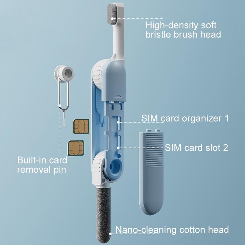 MultiFunction Earbud Cleaning Kit With SIM Tool Portable Phone Cleaning Brush For DustFree Devices 3