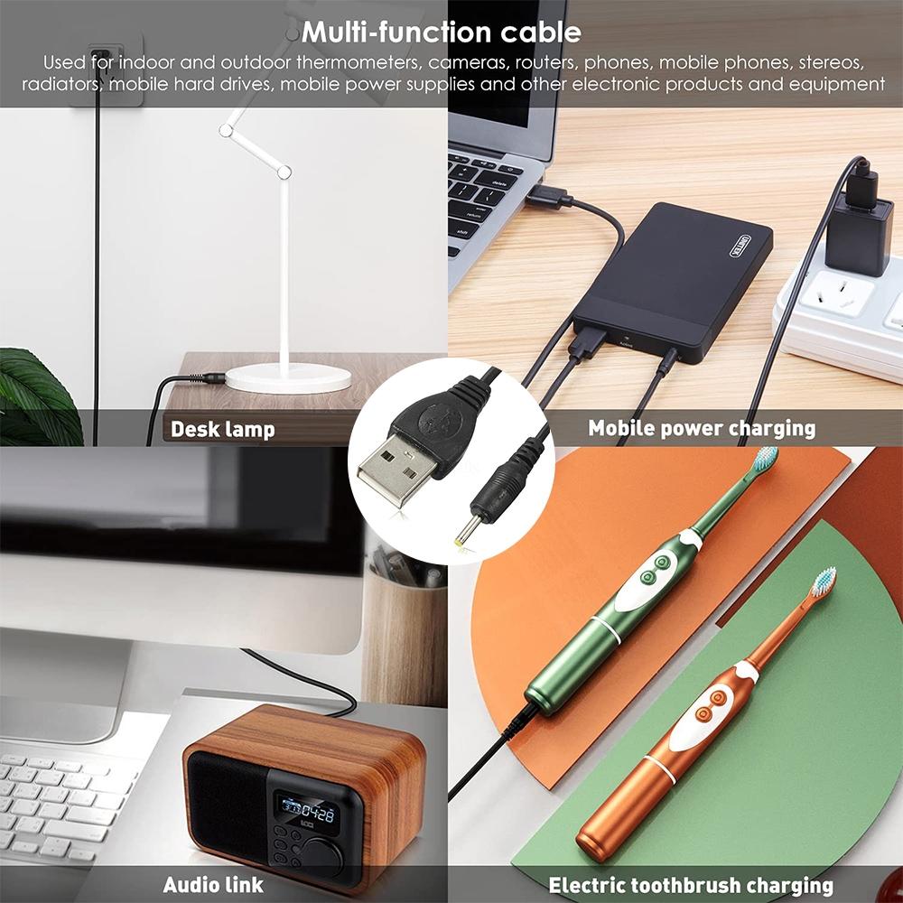 USB To DC Charging Cable 65cm Universal 5V Power Adapter Cord For Small Devices 5