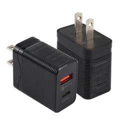 dual port fast usb c charger 20w pd & qc compact travel wall adapter
