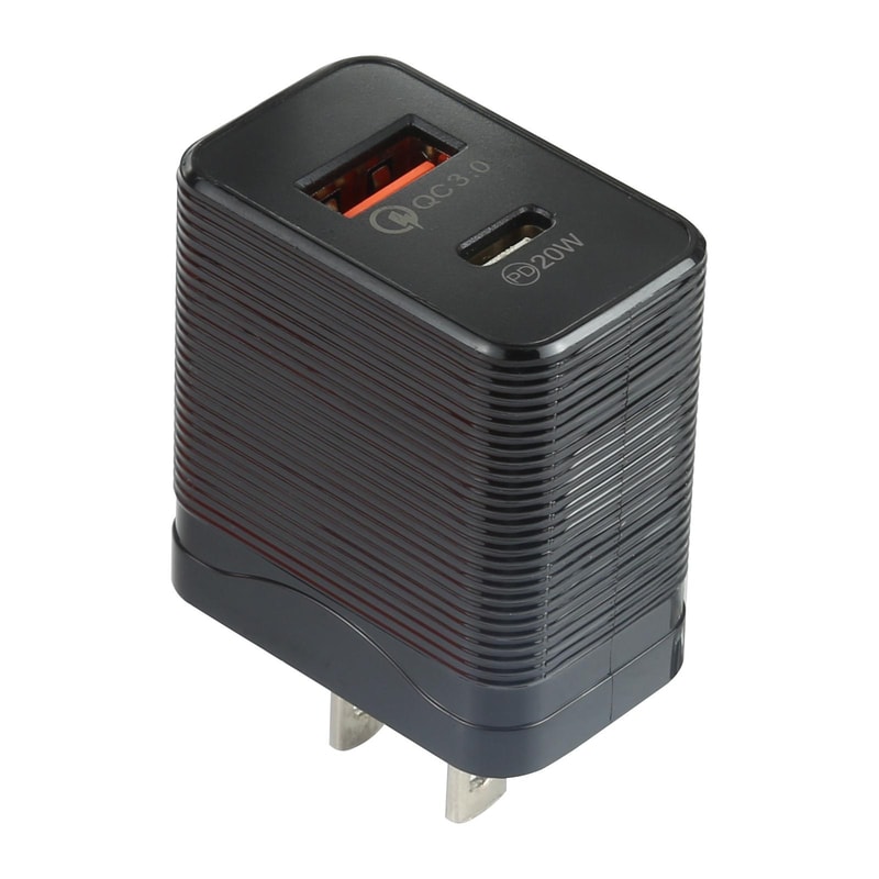 Dual Port Fast USB C Charger 20W PD QC Compact Travel Wall Adapter 3
