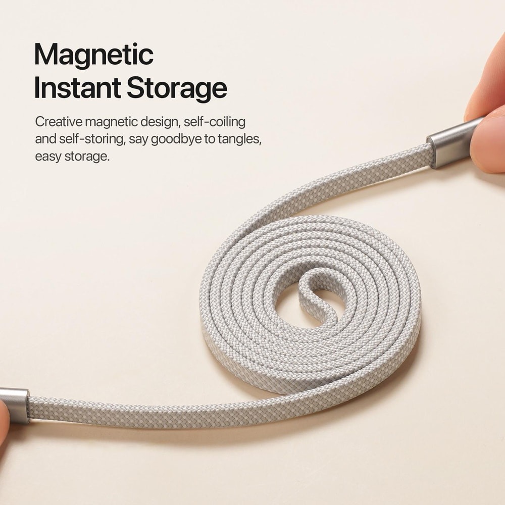 Magnetic USB C Cable 60W Fast Charging Nylon Braided Type C To Type C 4