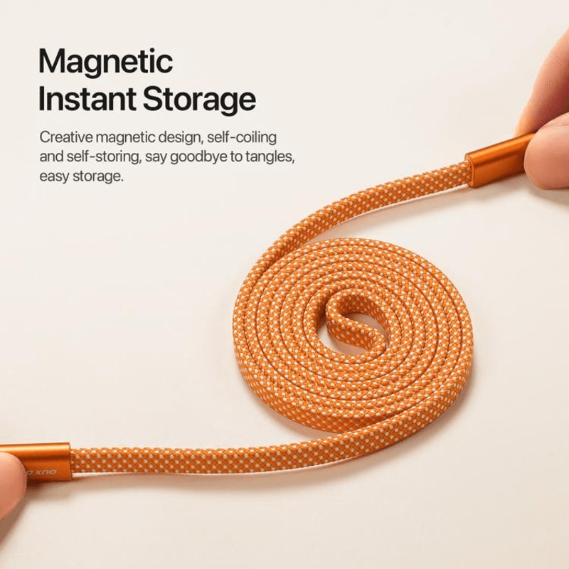 Magnetic USB C Cable 60W Fast Charging Nylon Braided Type C To Type C 12
