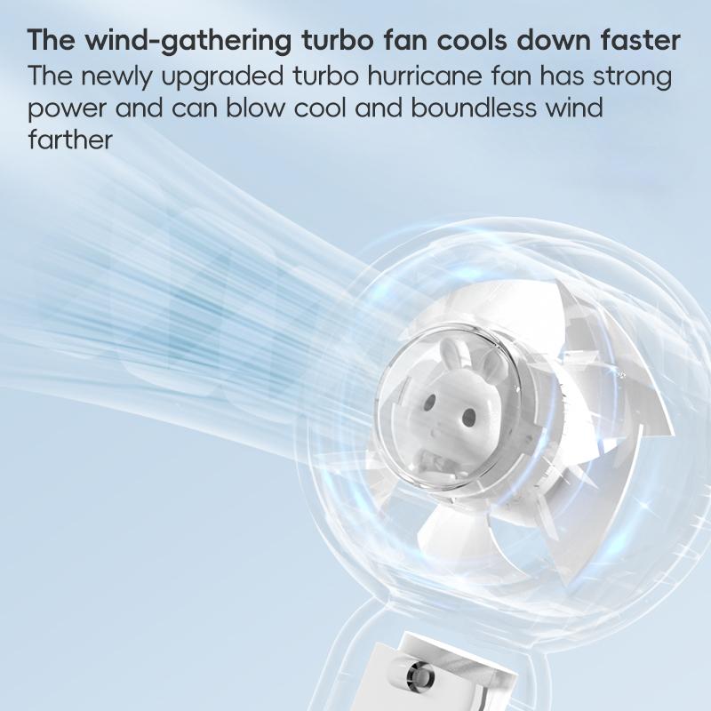 Cute Rabbit Handheld Mini Fan Portable Electric Fan USB Rechargeable Neck Fan 2