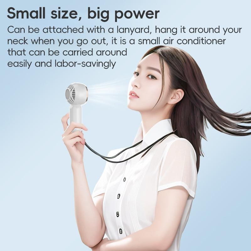 Cute Rabbit Handheld Mini Fan Portable Electric Fan USB Rechargeable Neck Fan 3