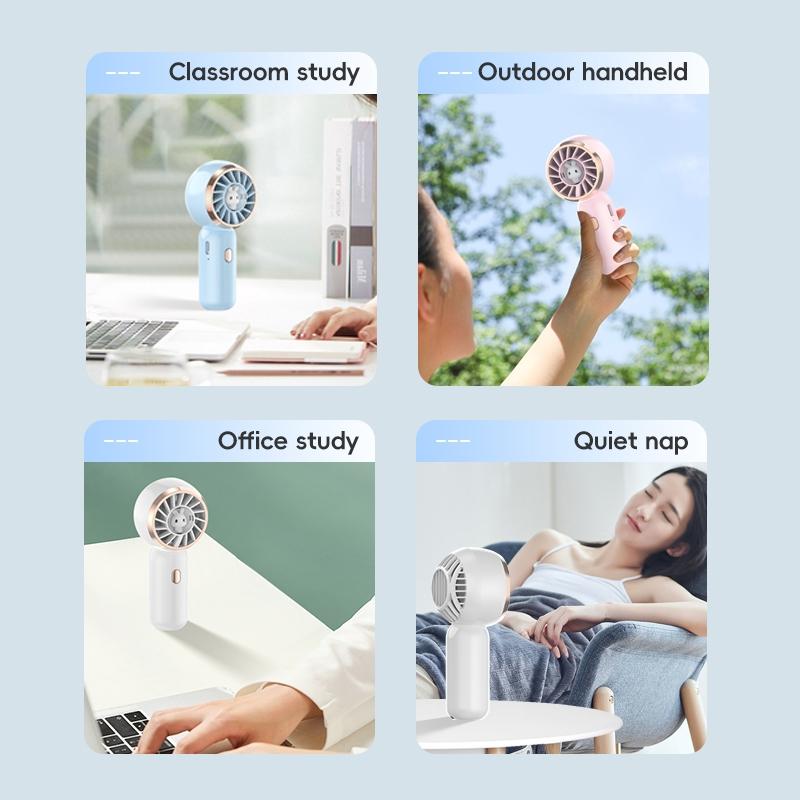 Cute Rabbit Handheld Mini Fan Portable Electric Fan USB Rechargeable Neck Fan 6