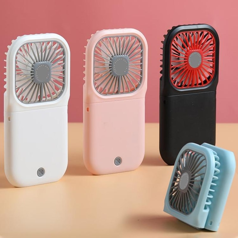 3in1 Portable Neck Fan With Power Bank Quiet USB Rechargeable Foldable Cooling Fan 0