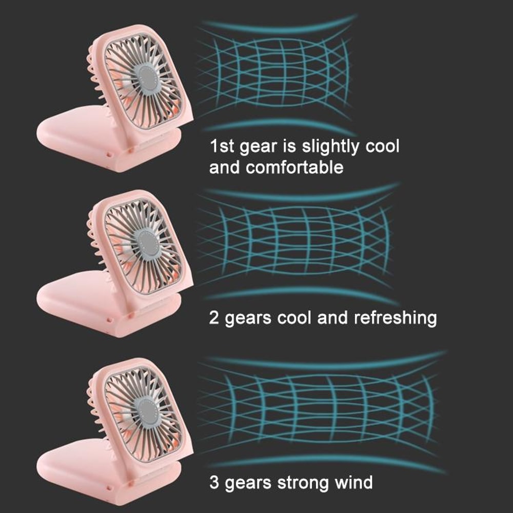 3in1 Portable Neck Fan With Power Bank Quiet USB Rechargeable Foldable Cooling Fan 9