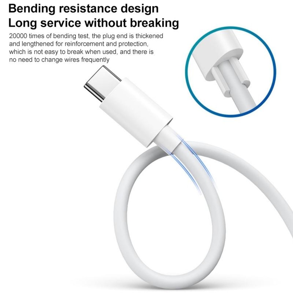 65W Fast Charging USB C Cable Dual Type C Durable Power Data Sync Cord 4