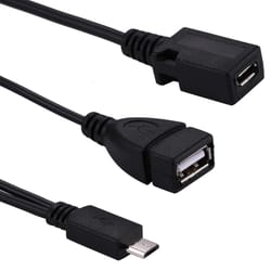 usb micro otg y splitter cable for android data transfer and peripheral connection