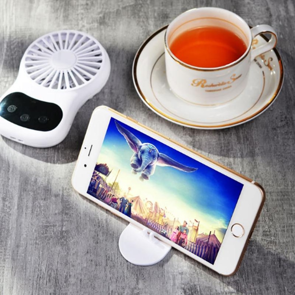 USB Mini Desk Fan With Clock Display Portable Quiet Cooling Fan 2